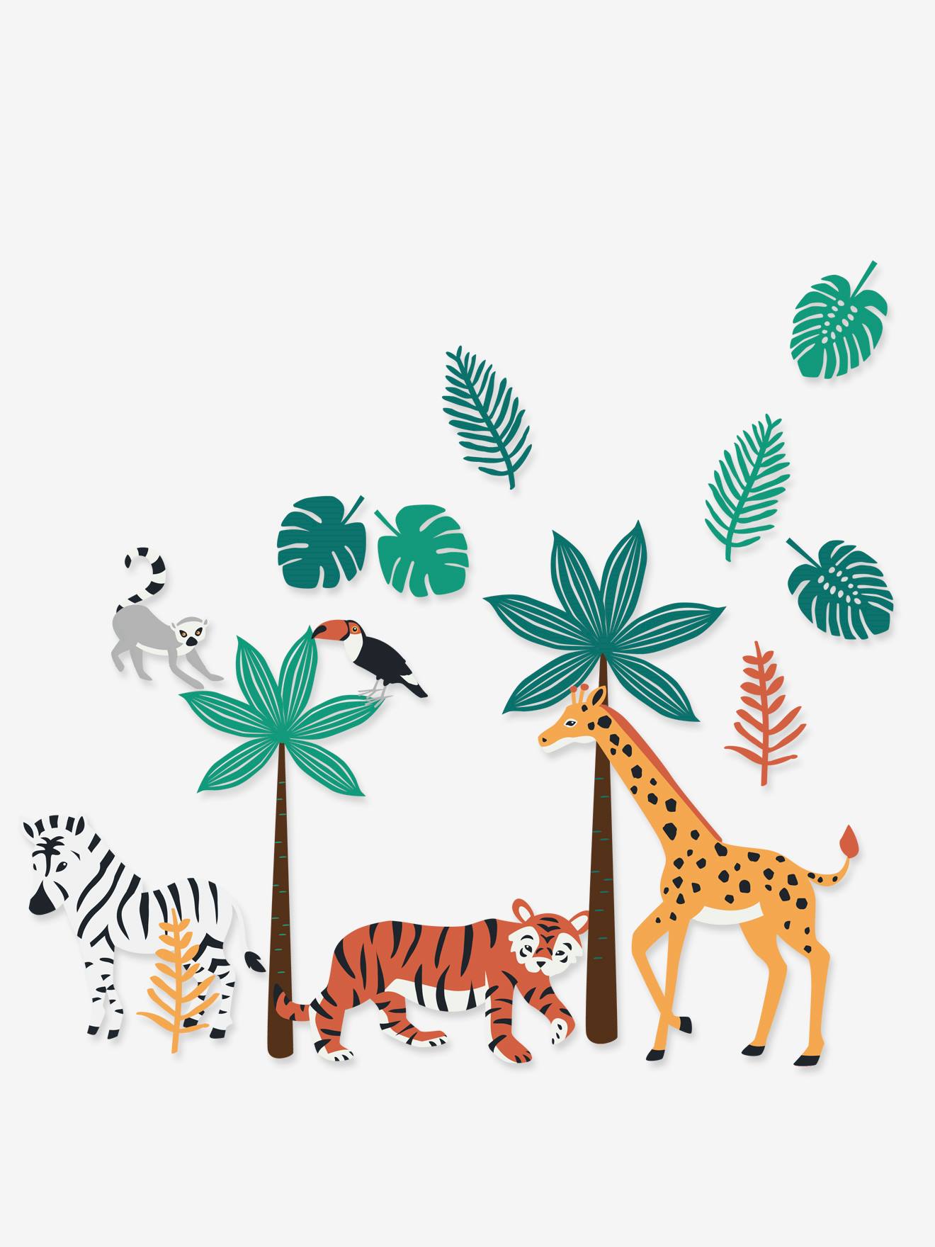 Stickers XL Green jungle multicolore