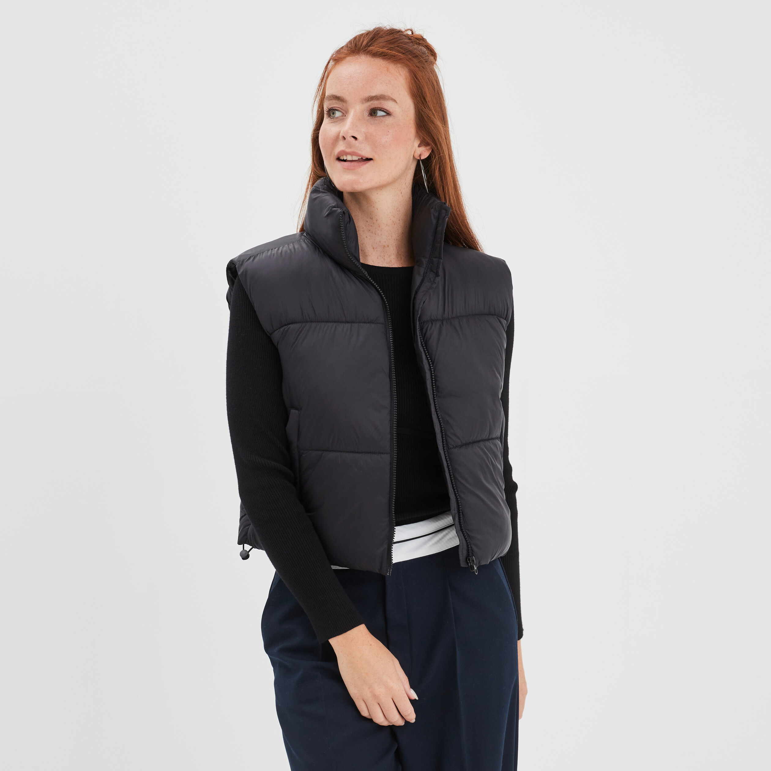 Doudoune sans manches imperméable noir femme | La Halle