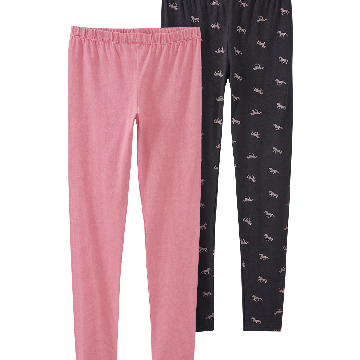 2 Mädchen Leggings in verschiedenen Dessins