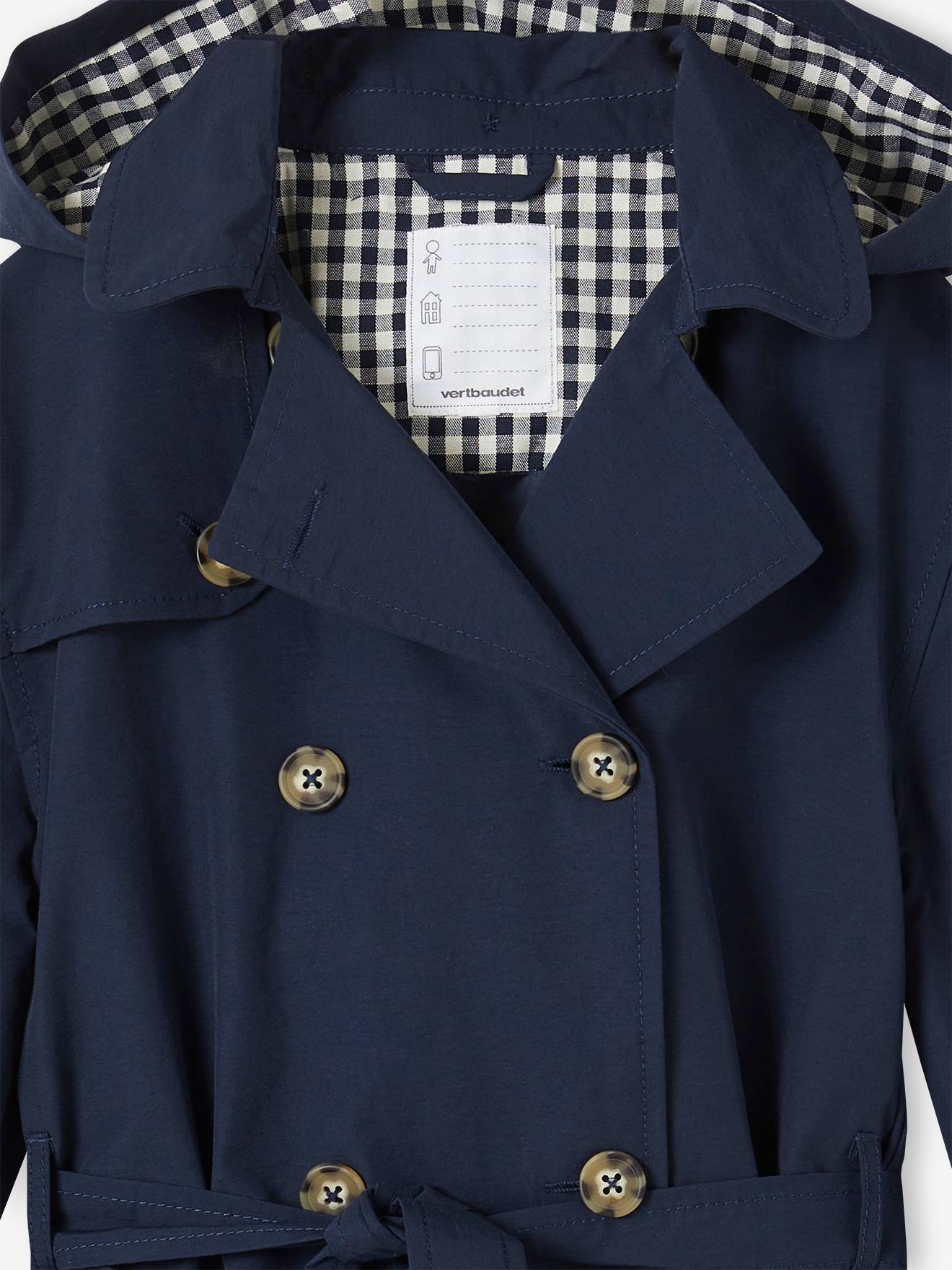 Vertbaudet Mädchen Trenchcoat mit abnehmbarer Kapuze - beige