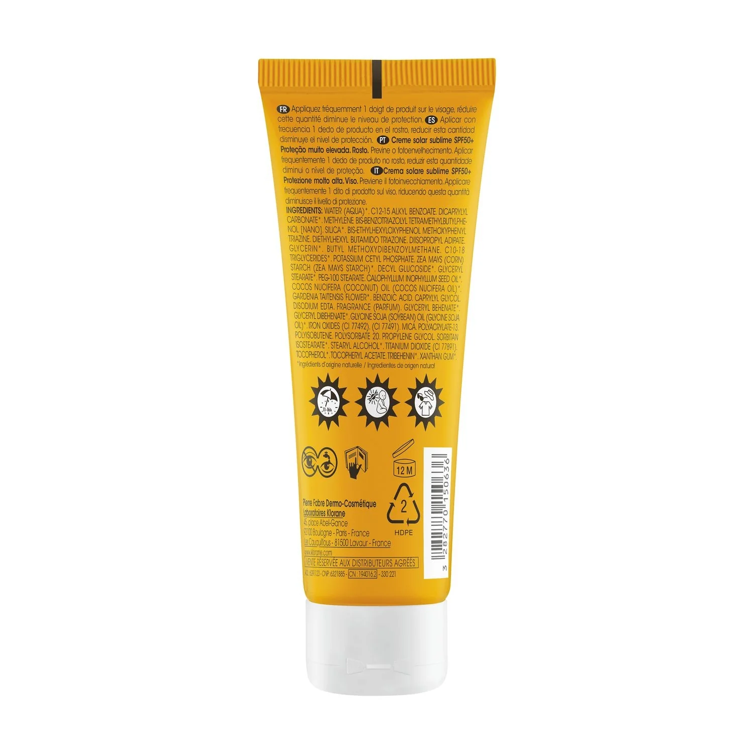 „Polysianes Sublime“ veido kremas nuo saulės SPF50+ su organiniu tamanu ir monoi – itin stiprią apsaugą suteikiantis veido kremas nuo saulės.