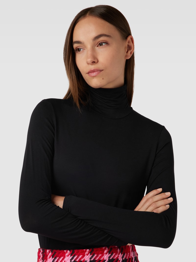 Longsleeve in melierter Optik Modell 'MULTIF' in schwarz