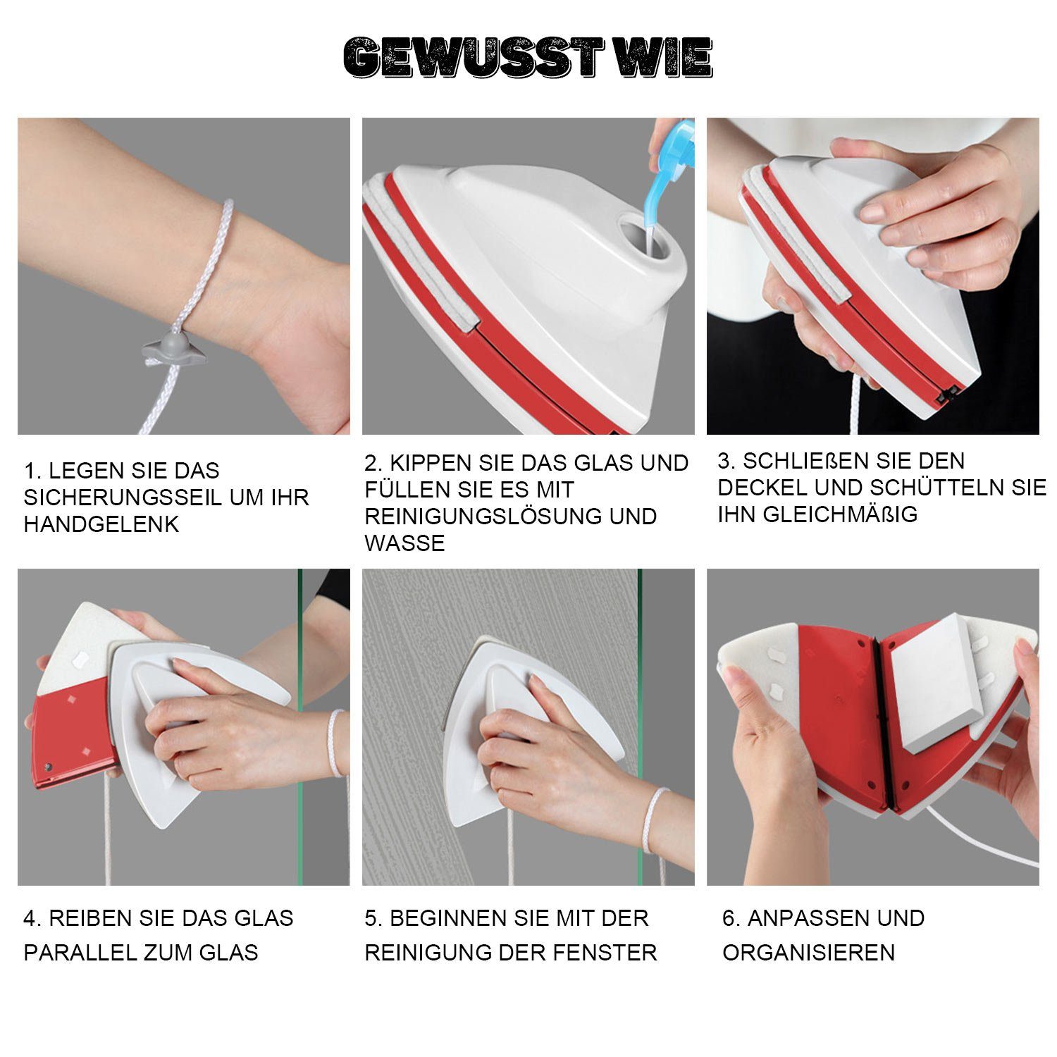 TOPMELON Fensterreiniger Fensterputzer Doppelseitiger Magnetglasfensterpinsel