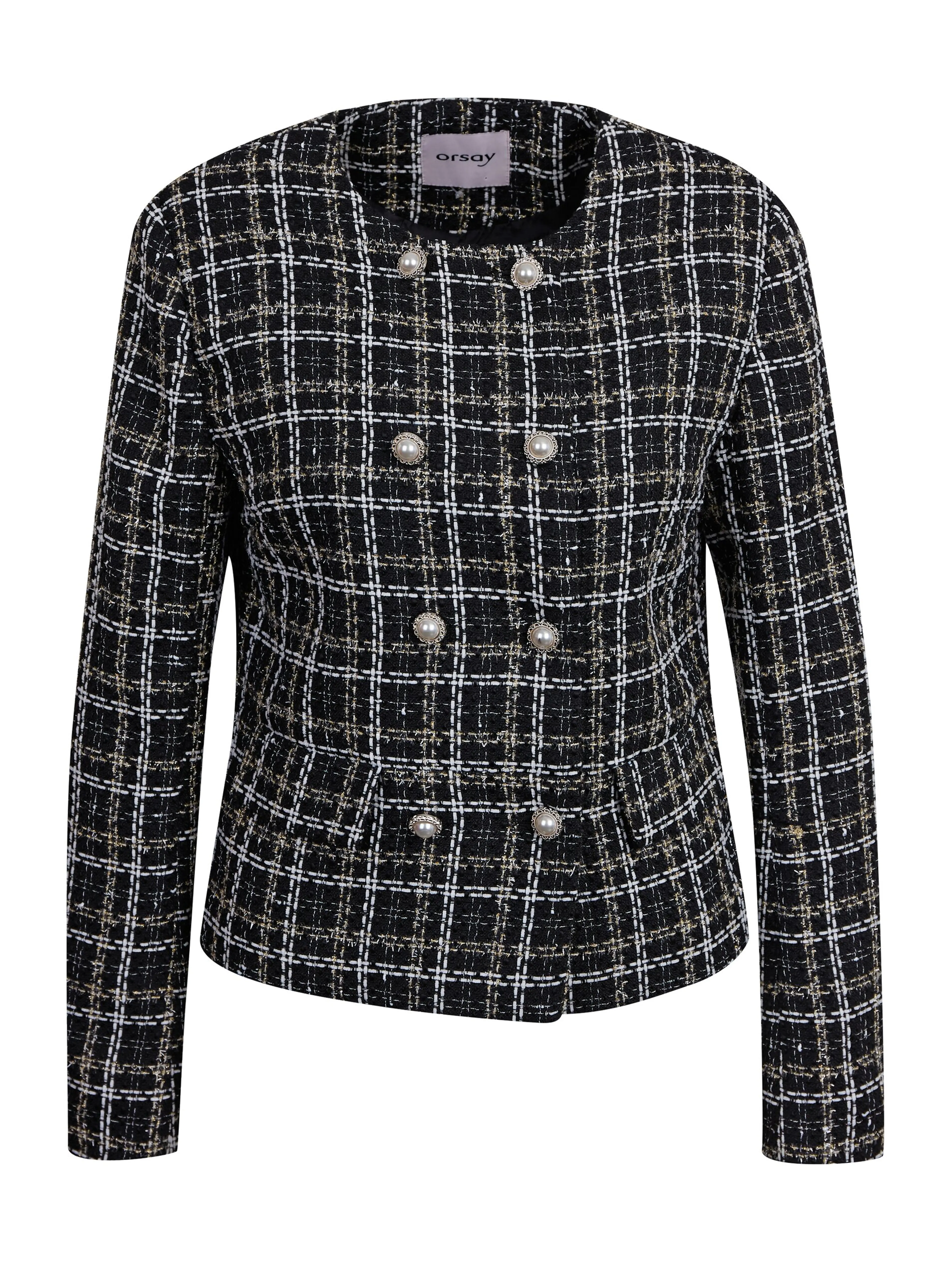 Schwarze gemusterte Damenjacke ORSAY