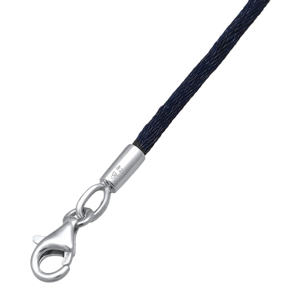Nenalina Nenalina Collier Femmes Basique Combinable avec Ruban de soie en argent sterling  Bijoux