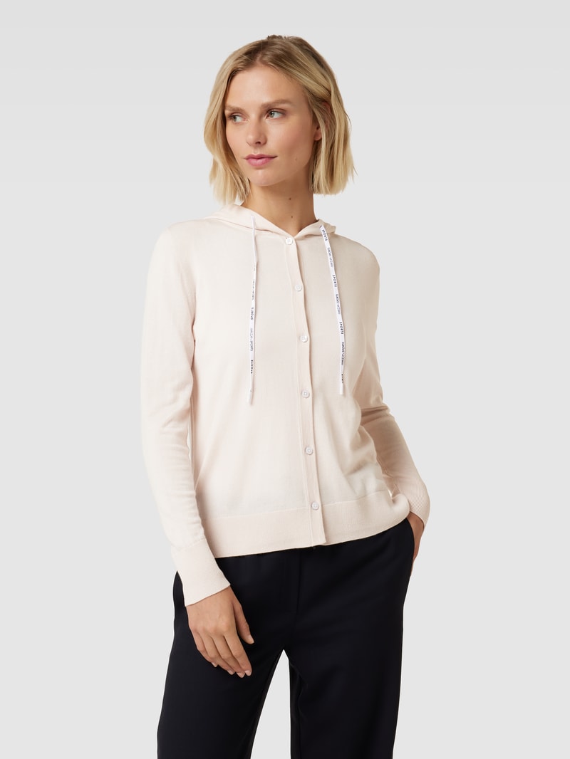 Strickjacke mit Kapuze in beige