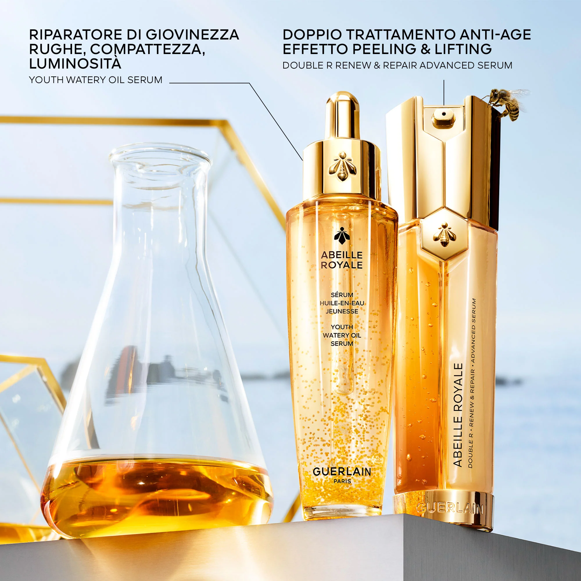 Sérum facial antiarrugas Abeille Royale Youth Watery Oil Serum, aceite facial antiarrugas