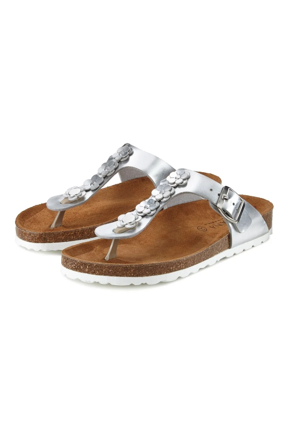 LASCANA  Sandalette - Weiß - Flacher Absatz