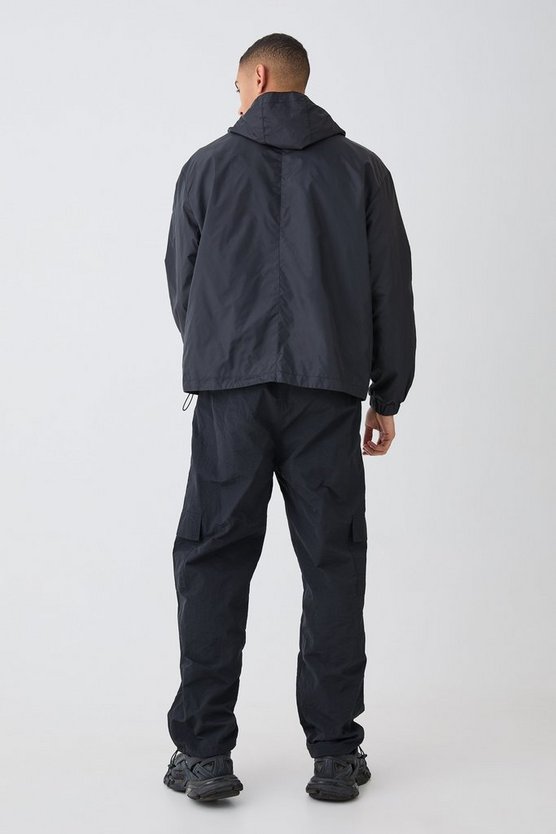 Oversize Colorblock Regenjacke mit Reißverschluss