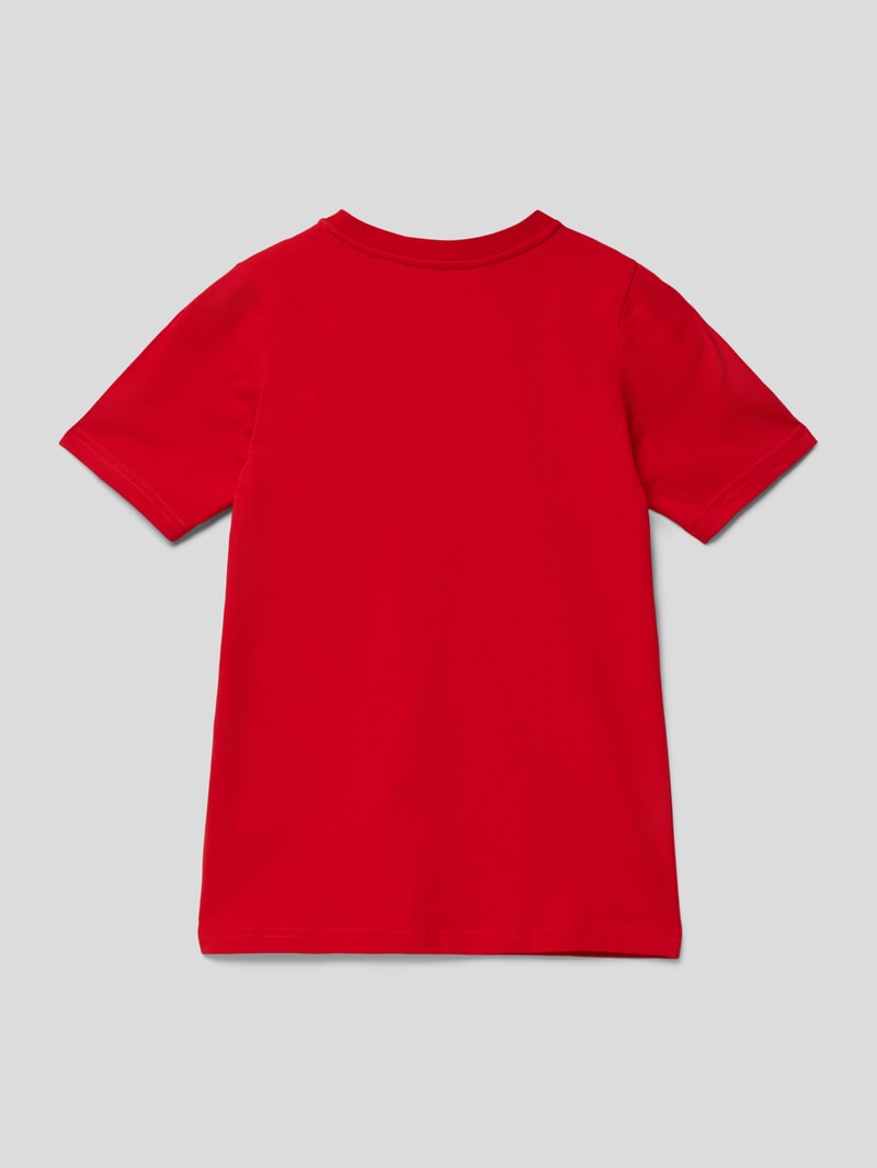 T-Shirt mit Label-Print in rot