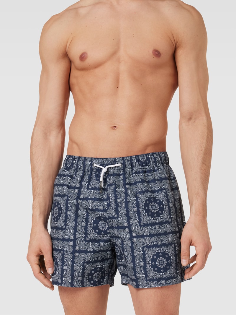 Badehose mit Allover-Muster in marineblau