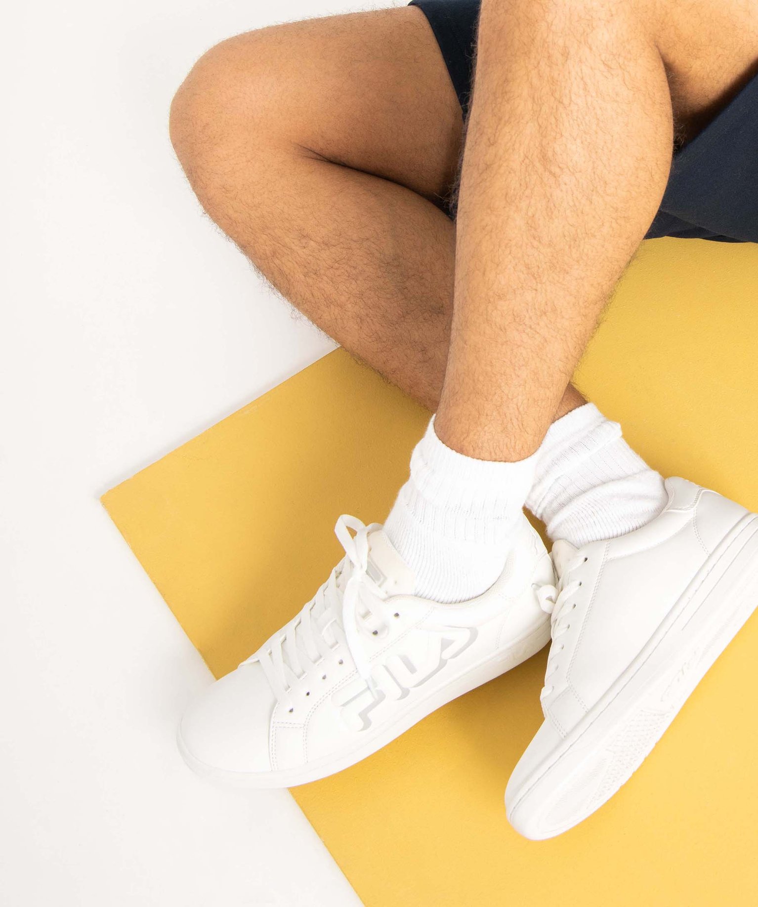 Baskets homme unies à lacets – Fila Cross Court blanc | GEMO