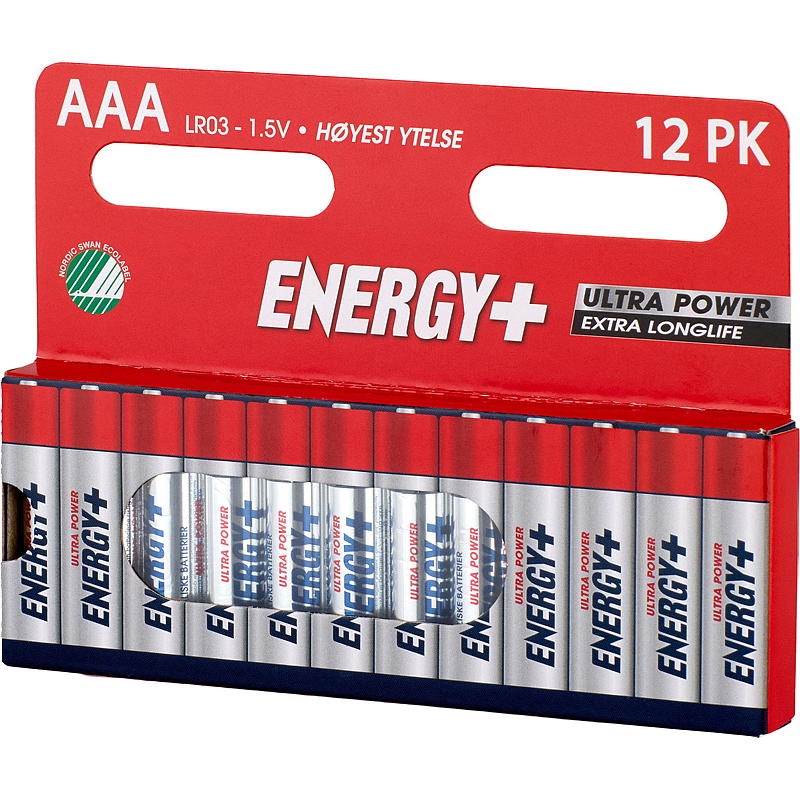 Energy Batteri AAA 12-pk, ultra power, Energy