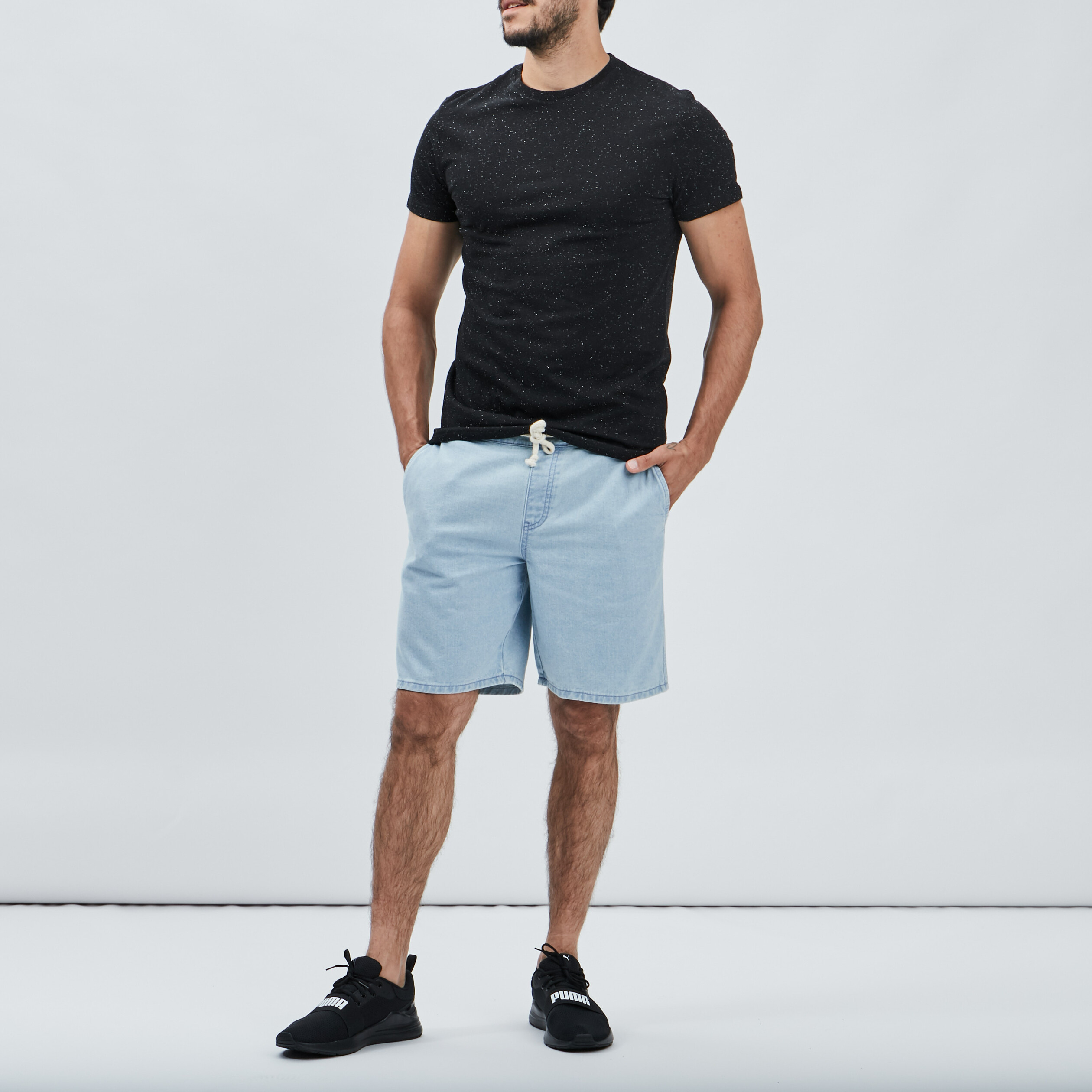 T-shirt manches courtes noir homme | La Halle