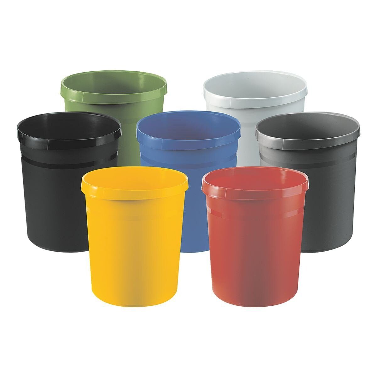 HAN Papierkorb Grip, 18 Liter, mit umlaufendem Griffrand