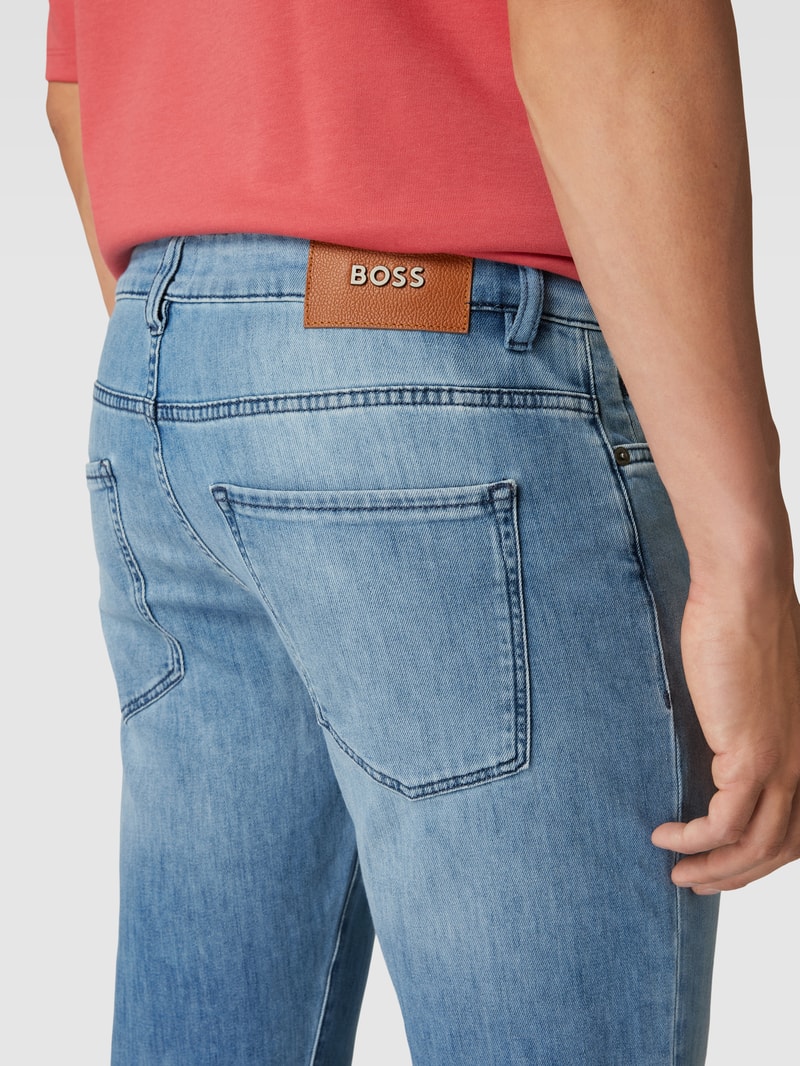 Straight Fit Jeans im 5-Pocket-Design Modell 'Delaware' in hellblau