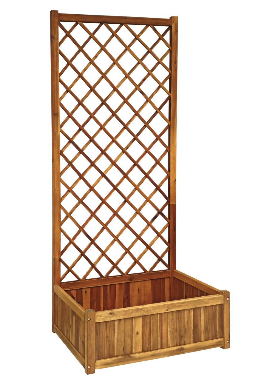 Hardin 1fachgut Pflanzkasten Pflanztopf Blumentopf mit Rankhilfe 180 x 80 x 38 cm FSC braun