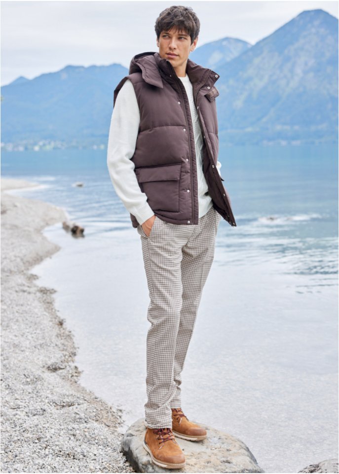 Steppweste mit abnehmbarer Kapuze aus recyceltem Polyester