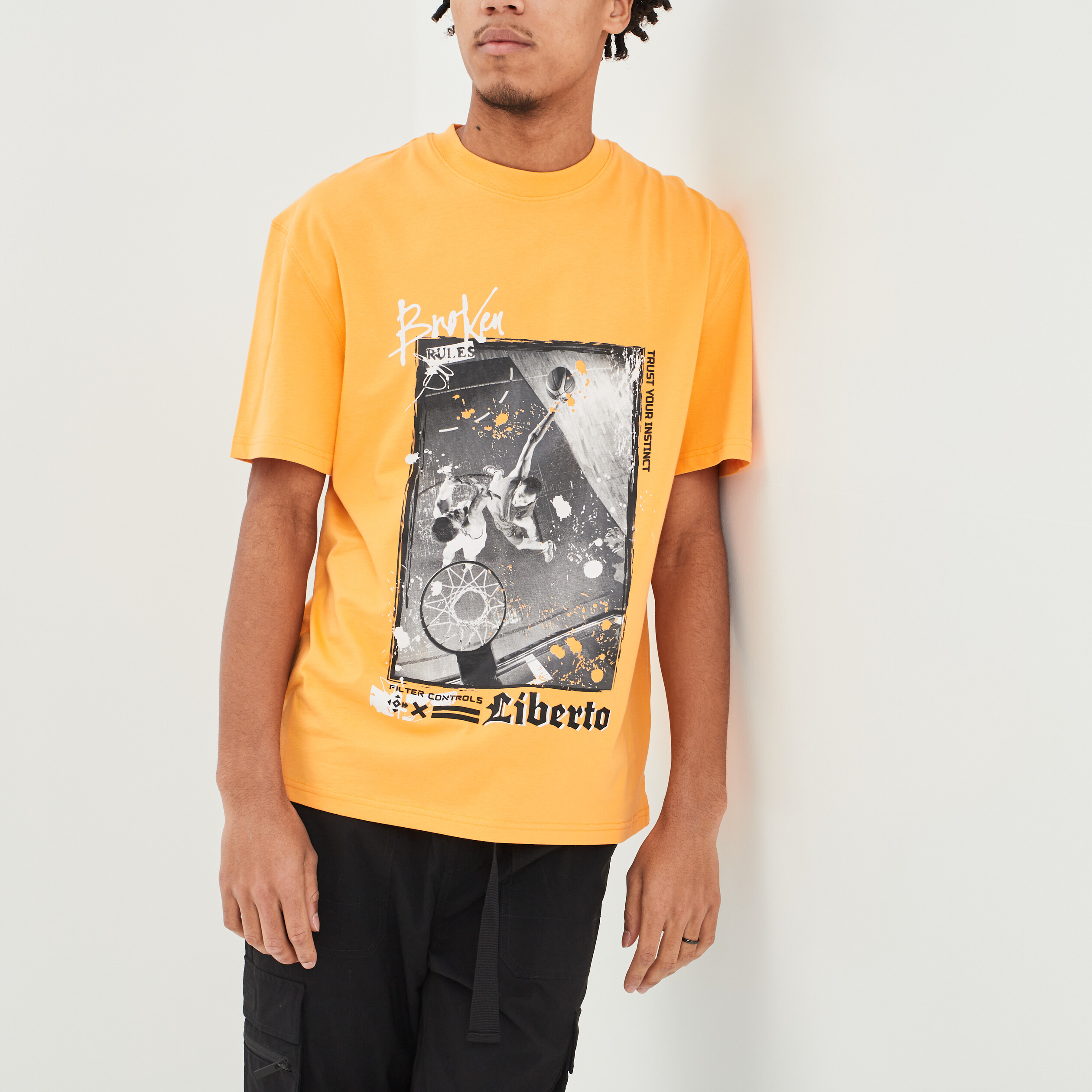 T-shirt manches courtes Liberto orange homme | La Halle