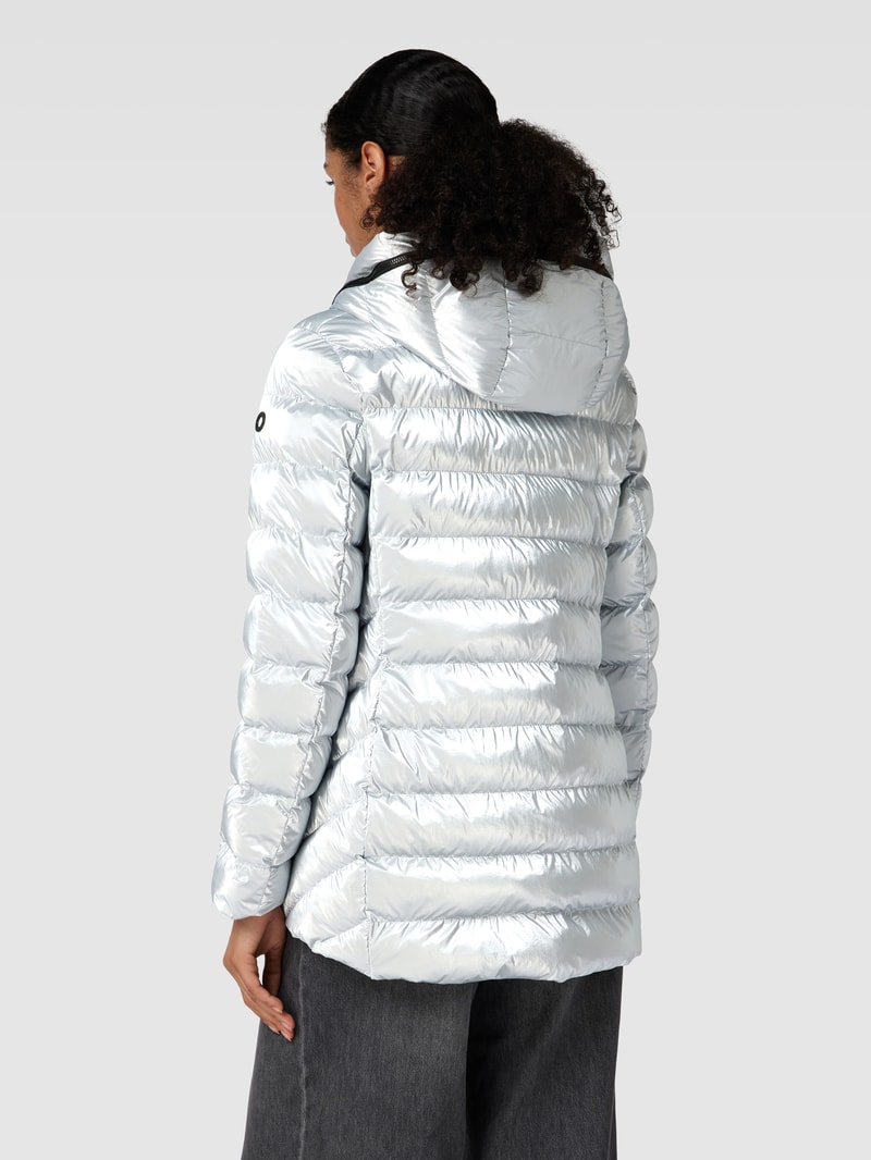 Steppjacke mit Kapuze in silber