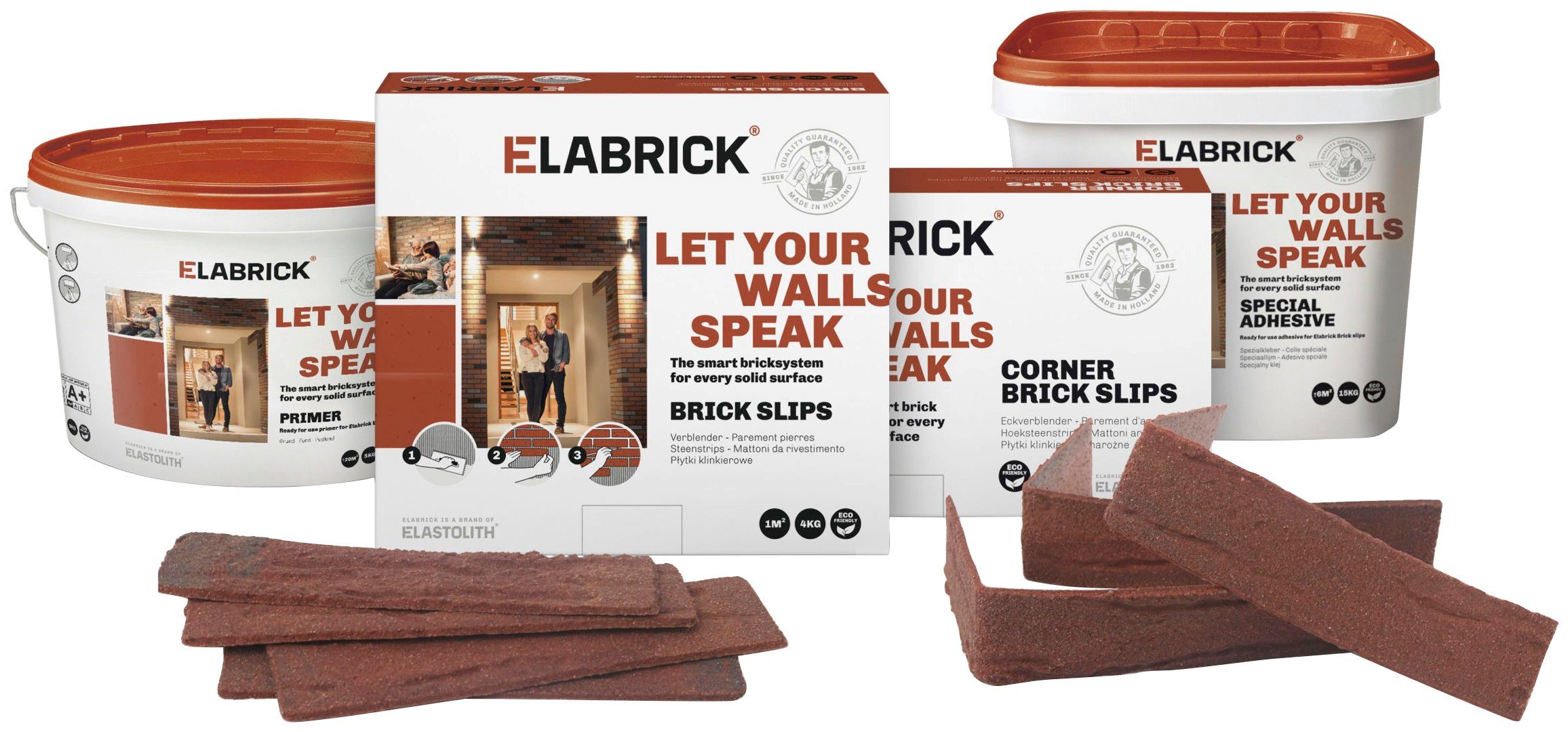 Elabrick Verblender Paris, BxL: 37x4 cm, weiß, für Außen- und Innenbereich, 1 m²