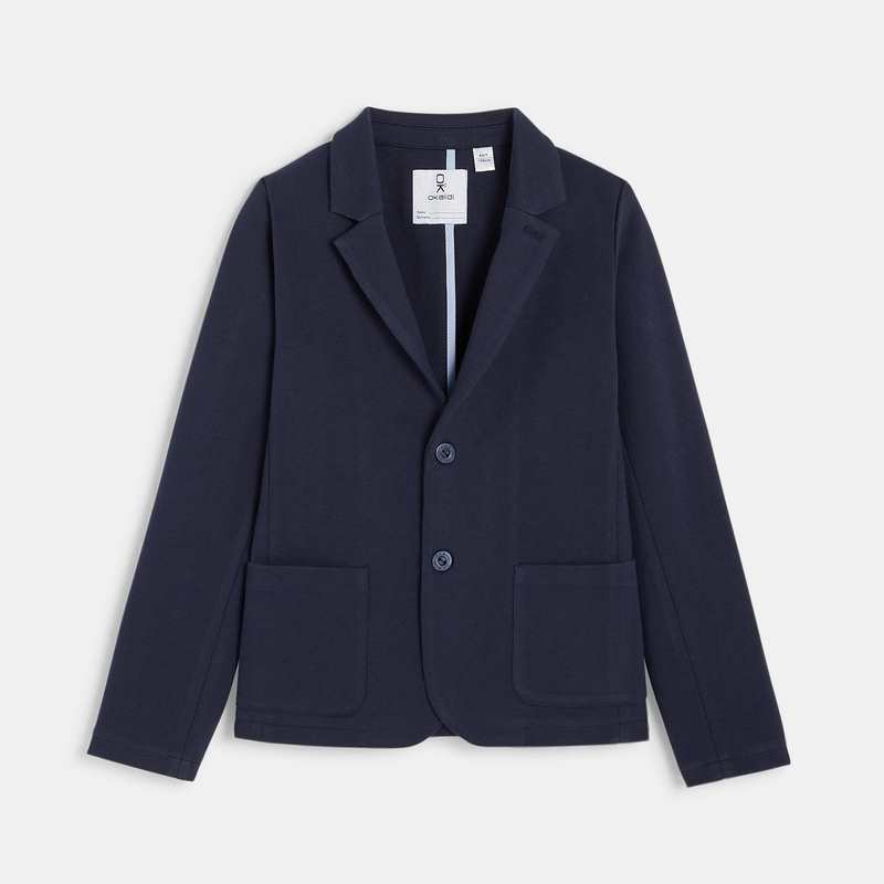 Veste de costume en jersey bleu garçon