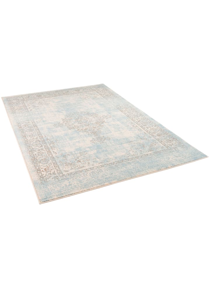 Pergamon Designer Teppich Passion Vintage Bordüre in Blau Beige günstig kaufen