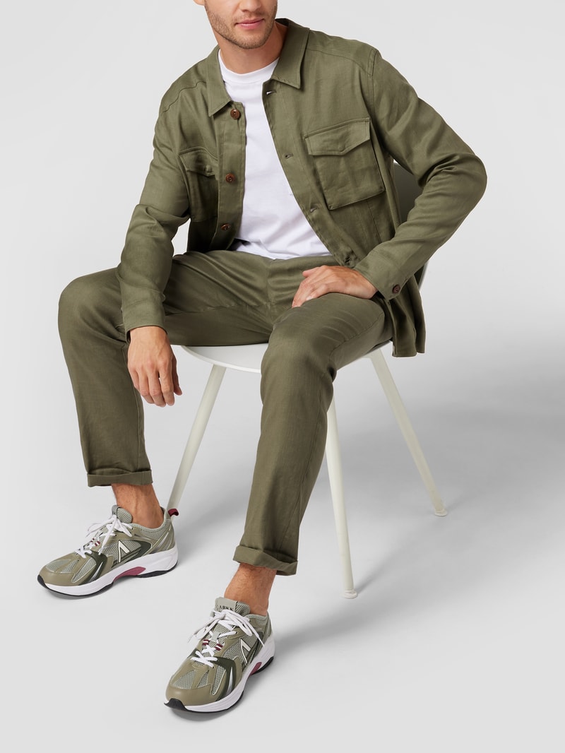Hemdjacke mit Sportmanschetten Modell 'Chocolate Chip' in khaki