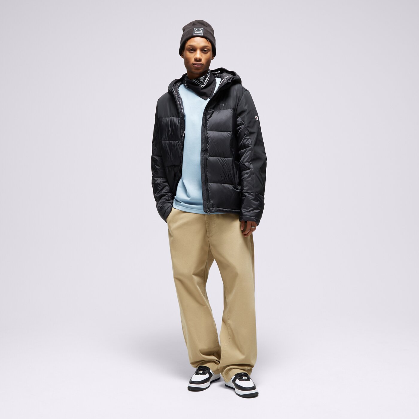 CHAMPION DAUNENJACKE HOODED JACKET Schwarz
