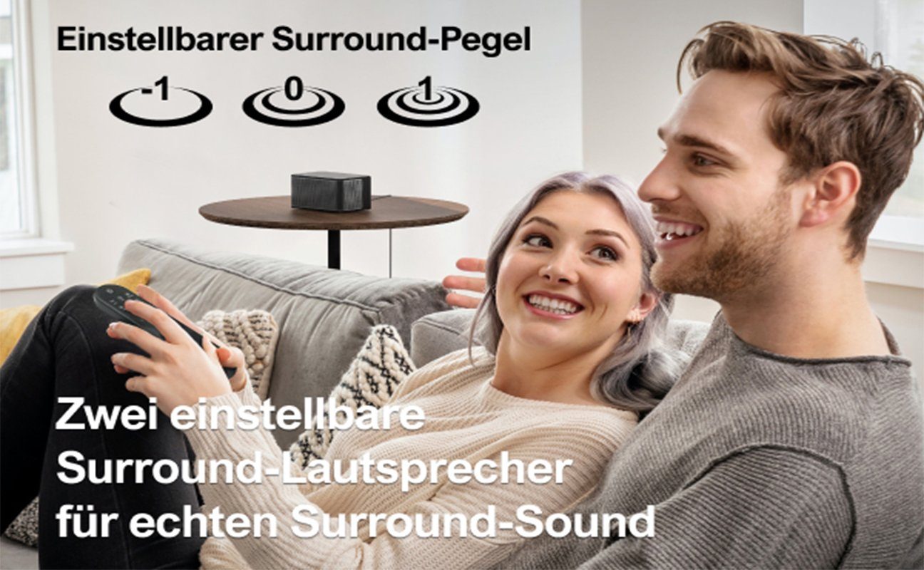 Ultimea Poseidon D60 5.1 Dolby Atmos Soundbar (410 W, 3D Surround Sound, TV Lautsprecher für Heimkino mit einstellbarem Bass)