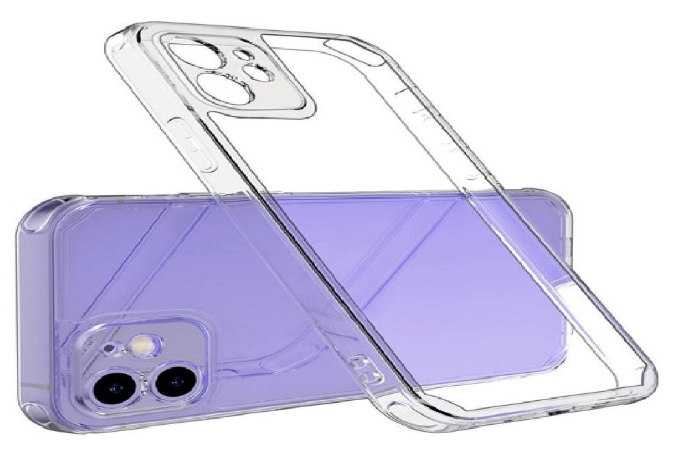 OLi Sichtschutzfolie Transparente Silikon Hülle mit Sichtschutzglas für IPhone 12 Mini, (Spar Set 2in1, 1-St., Privacy), mit Kamera Schutz 5,4 Zoll, Stoßfeste TPU Silikon & Displayschutz