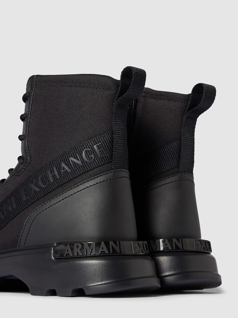 Boots mit Label-Schriftzug Modell 'CALF' in schwarz