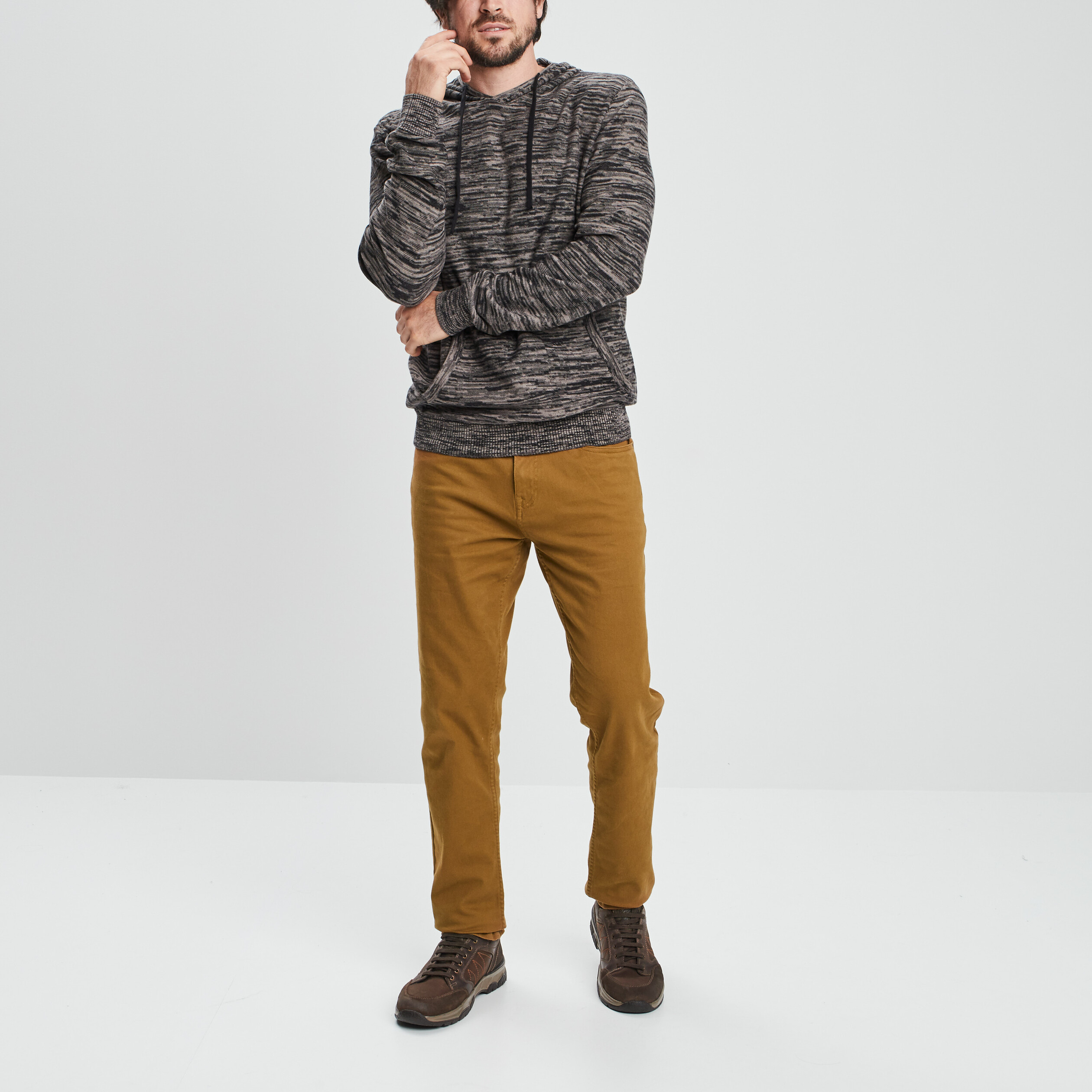 Pull à capuche taupe homme | La Halle