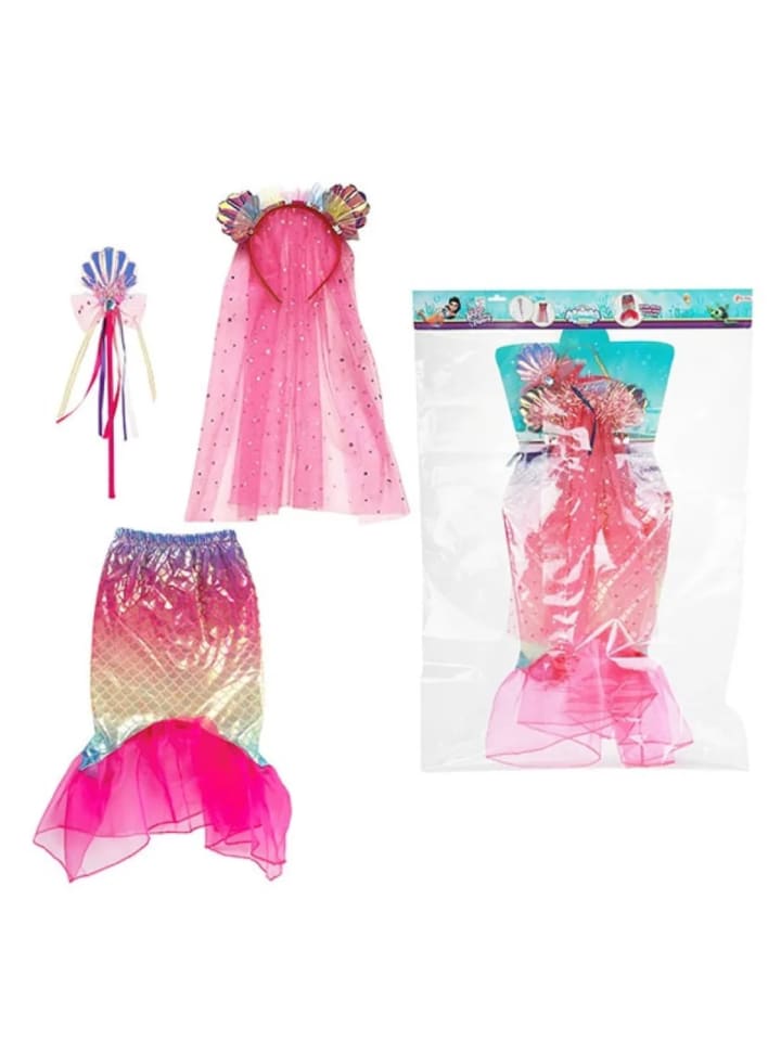 Toi-Toys Mermaids Verkleidungsset Meerjungfrau (Kleid, Diadem, Zauberstab) in pink günstig kaufen onesize