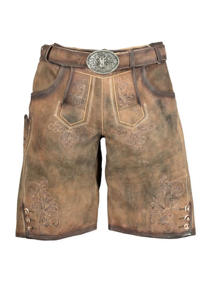 KRÜGER Lederhose in Braun günstig kaufen
