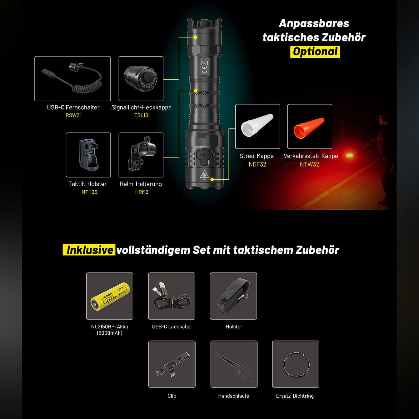 Tactical LED Taschenlampe P23i