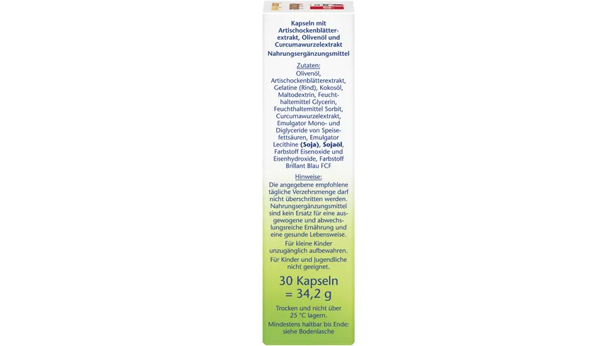 Doppelherz Artischocke Curcuma + Olivenöl 30 Kapseln