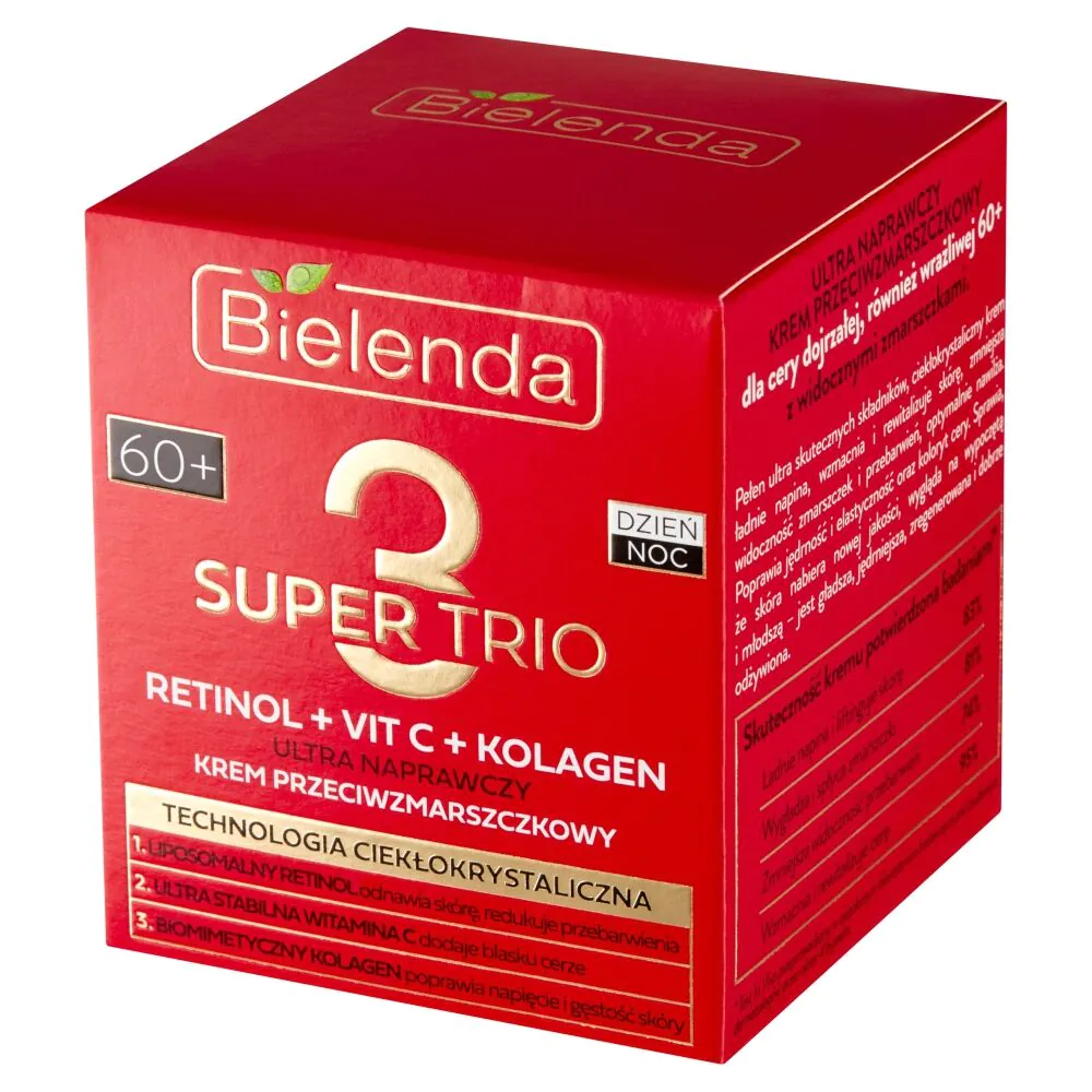 Bielenda Super Trio (Retinol + Vitamine C + Collageen) Anti-rimpelcrème 60+ dag/nacht
