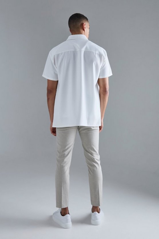 Kurzärmliges Oversize Twill-Hemd
