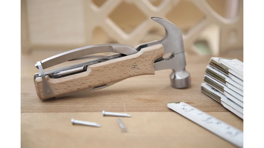 Kikkerland Holz Multitool Wood Hammer