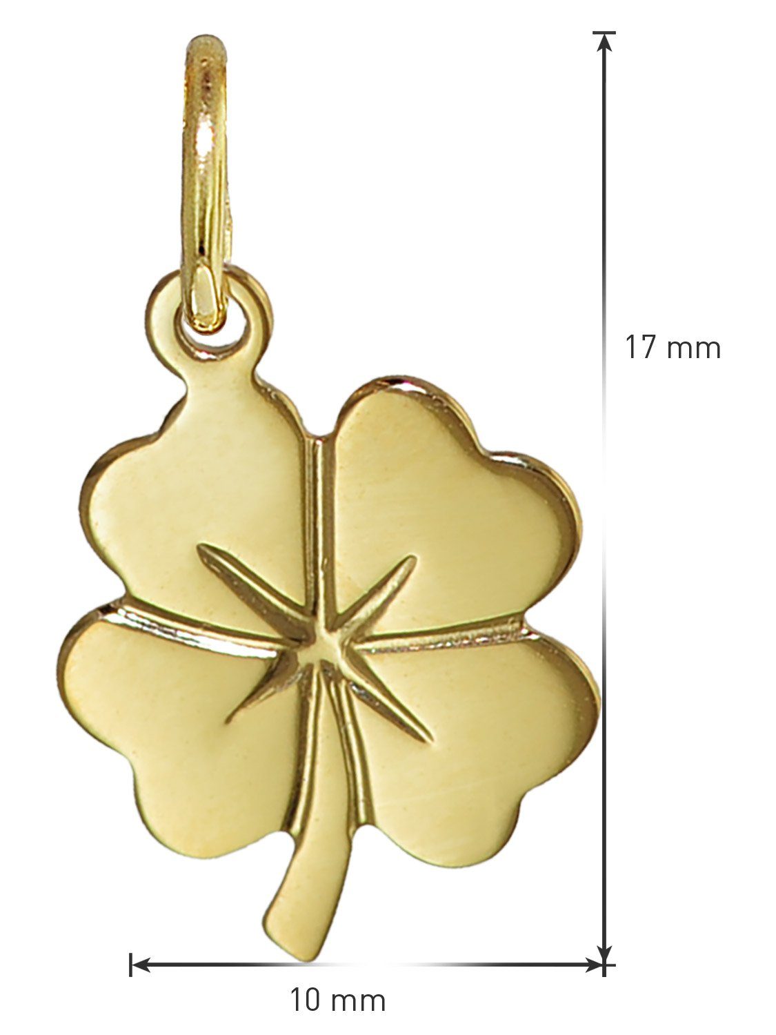 trendor Kette mit Anhänger Kleeblatt Anhänger Gold 333 (8 Karat) + goldplattierte