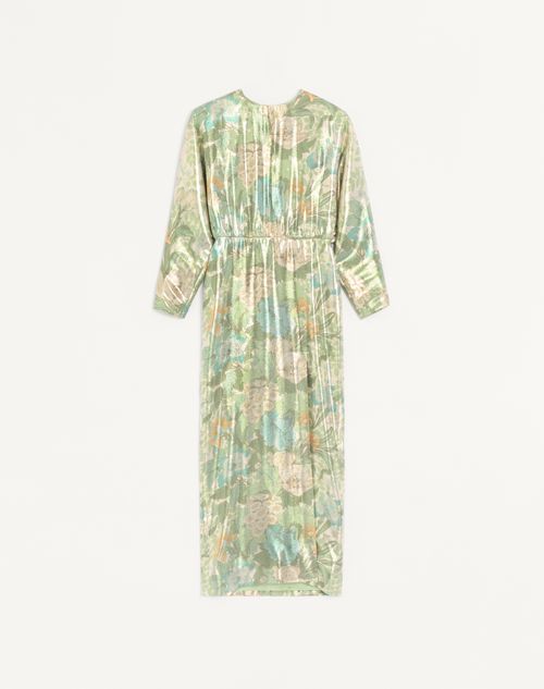 Lang Lurex Kjole Med Après L'Hiver Print Sanderson Dégradé
