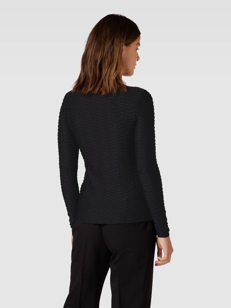 Longsleeve mit Strukturmuster in schwarz