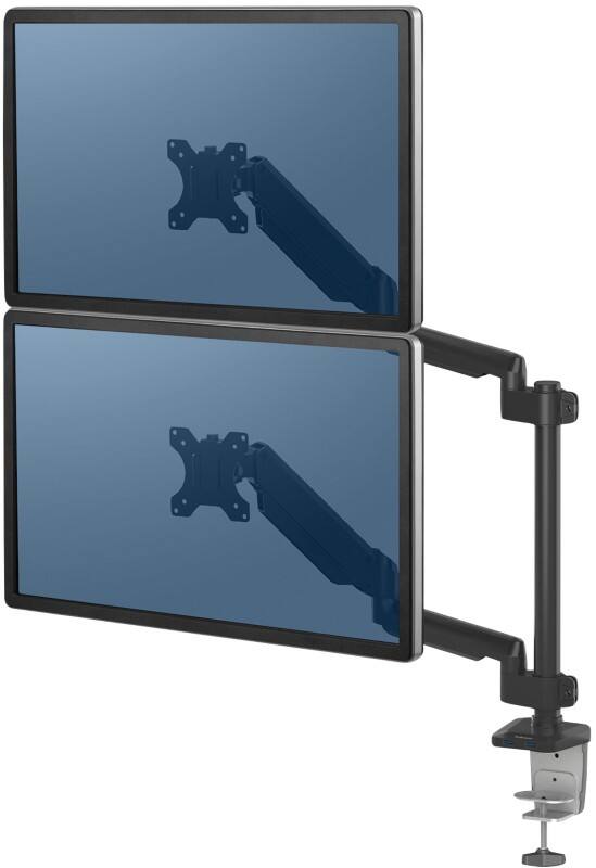 Fellowes Doppel Monitorarm Platinum Serie Stacking Höhenverstellbar 27 