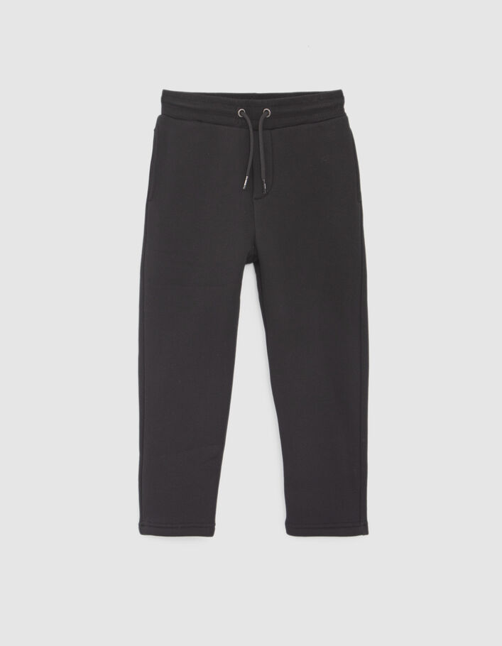 Jogging noir molleton print dos garçon