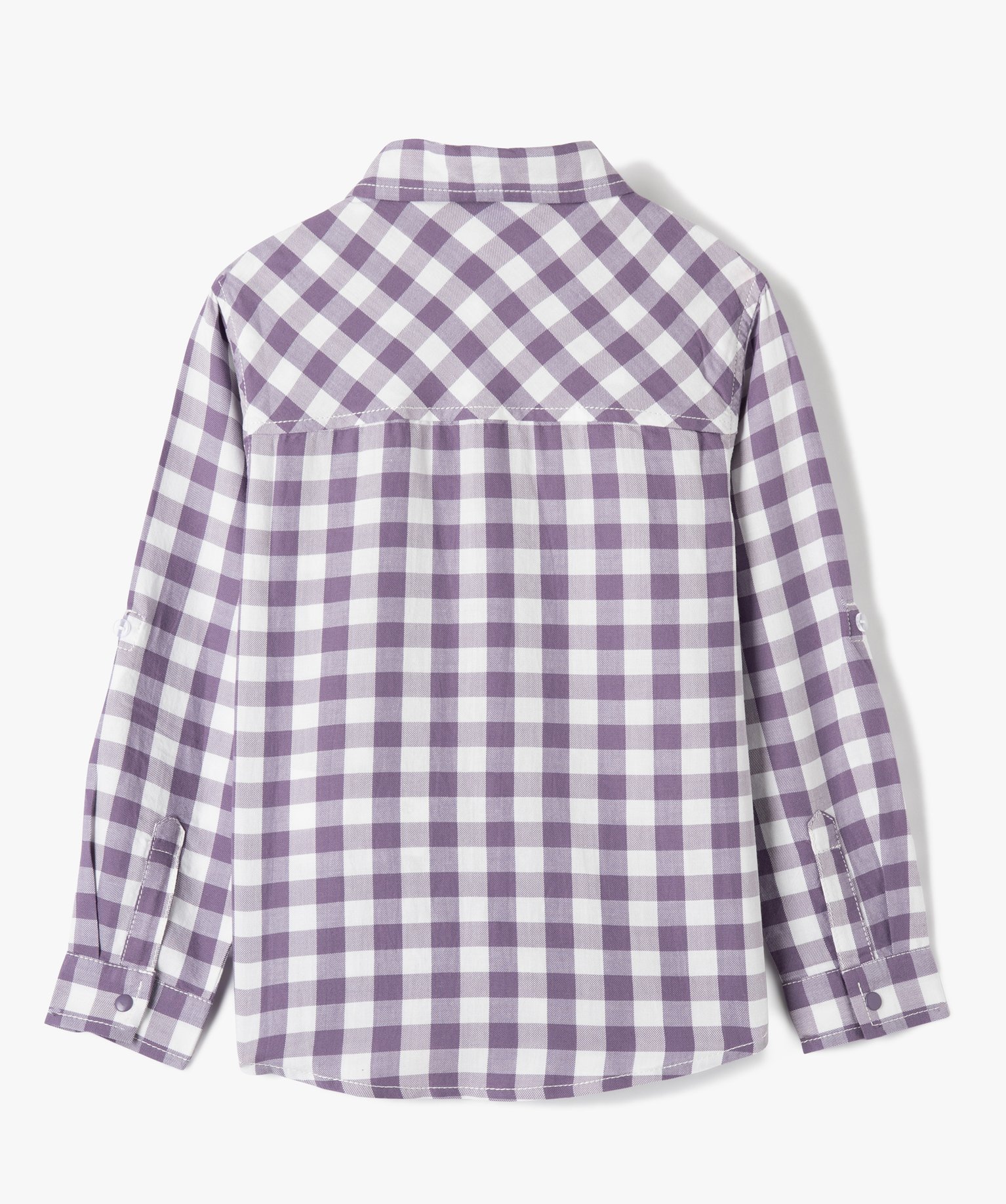 Chemise Garçon à carreaux avec manches retroussables carreaux | GEMO
