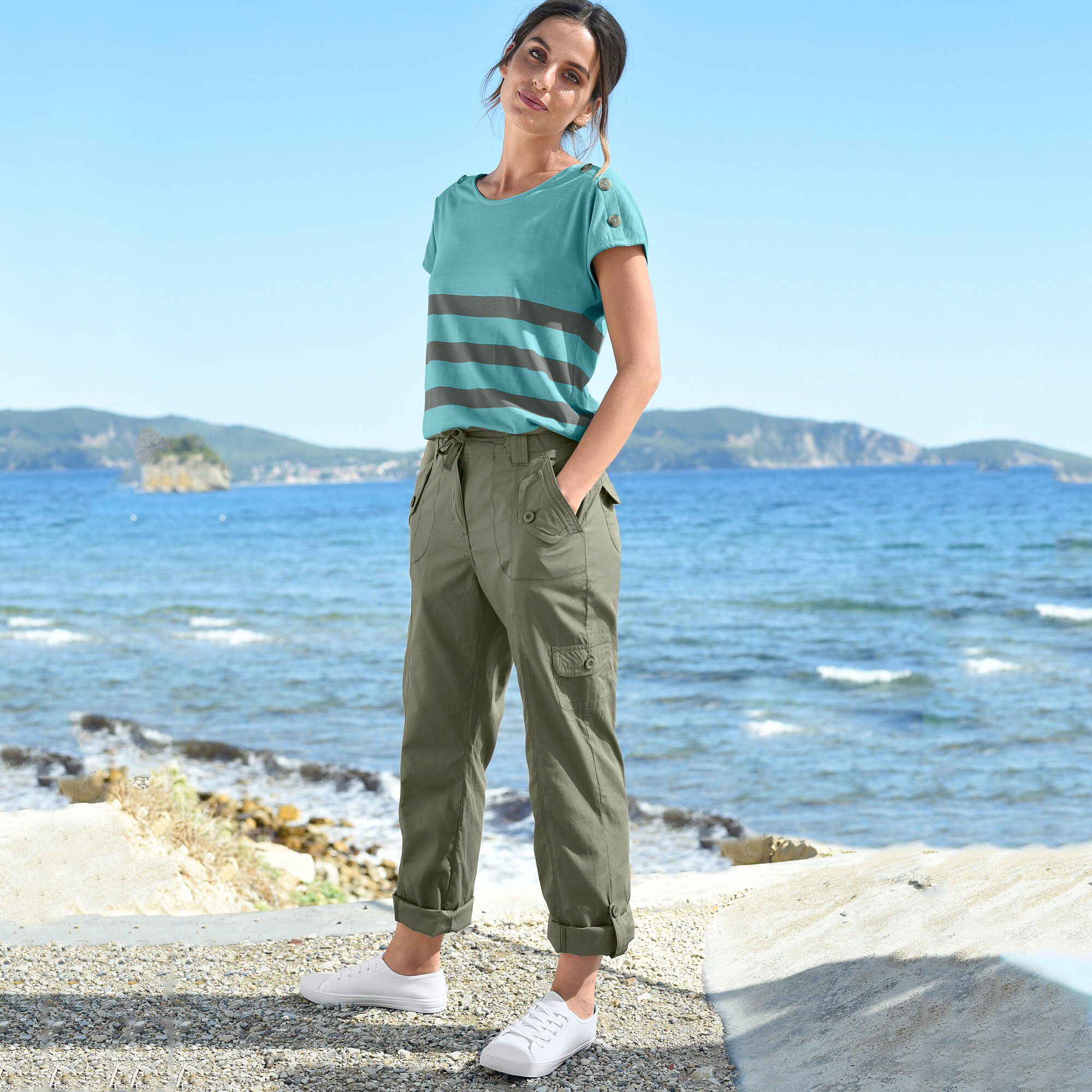 Pantalon battle retroussable