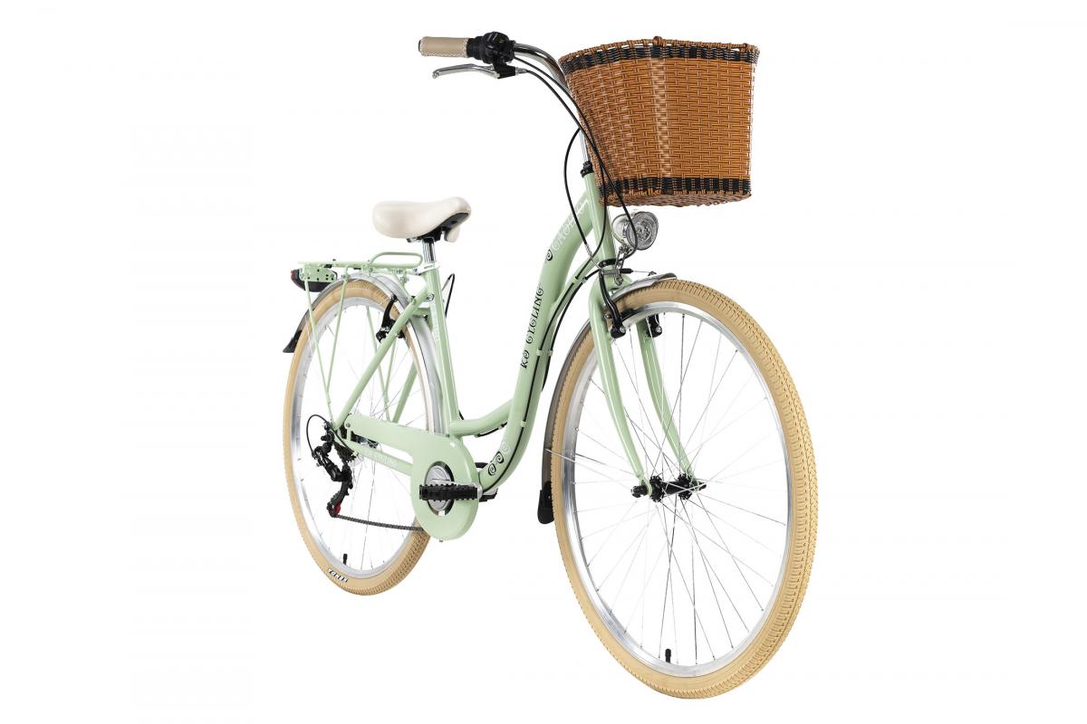 KS Cycling KS Cycling Damenfahrrad Cityrad 28'' Casino mintgrün 6 Gänge RH 48 cm mit Korb