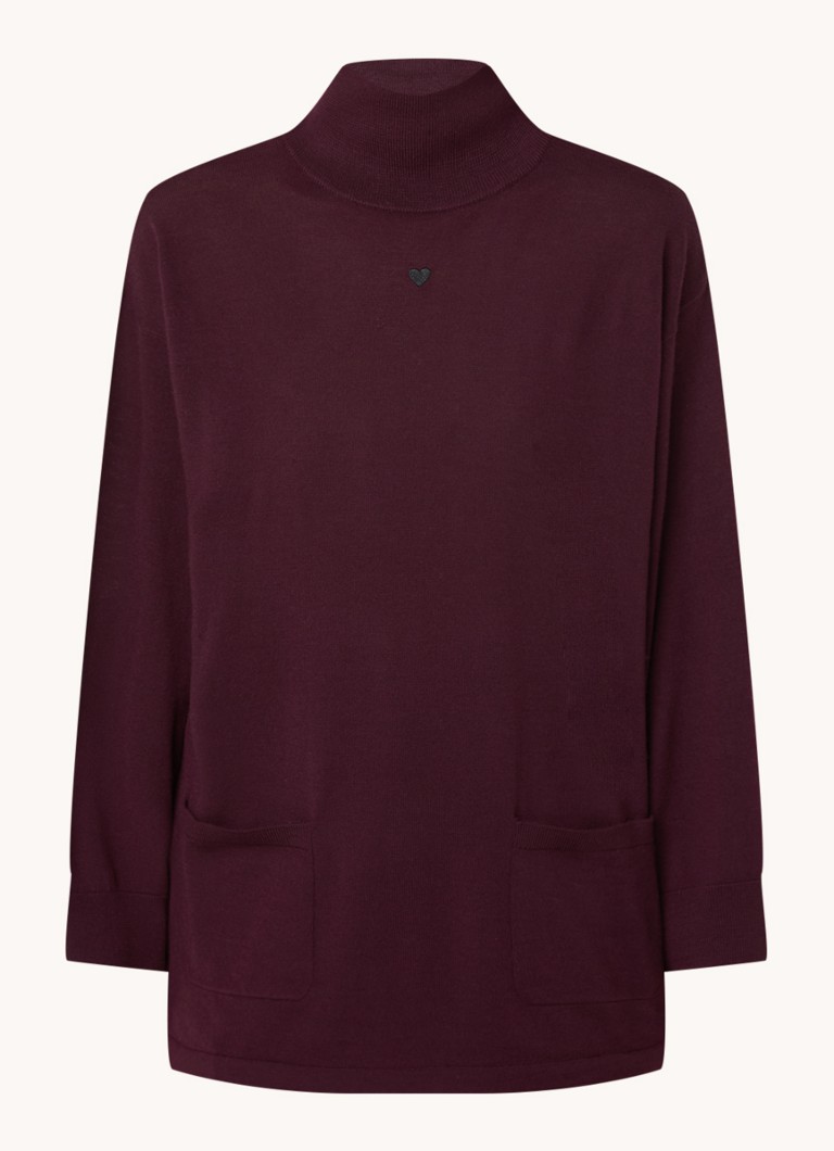 Maglione Max & Co Cabreo in lana vergine a maglia fine con tasche applicate e collo alto