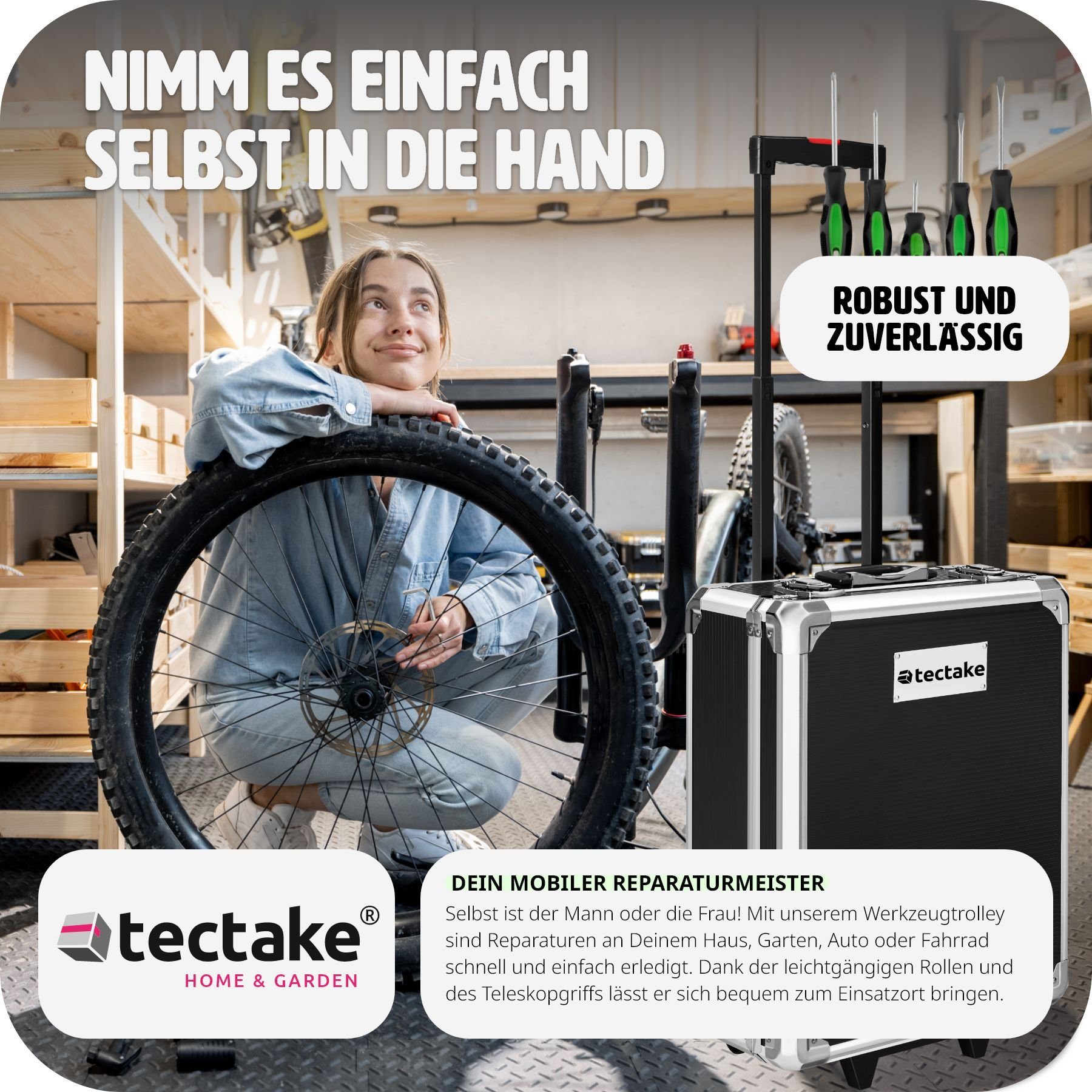 tectake Werkzeugtrolley Trolley Werkzeugkoffer 1200-tlg.